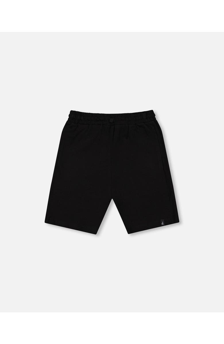 Deux par Deux Organic Cotton Jersey Shorts, Main, color, Black