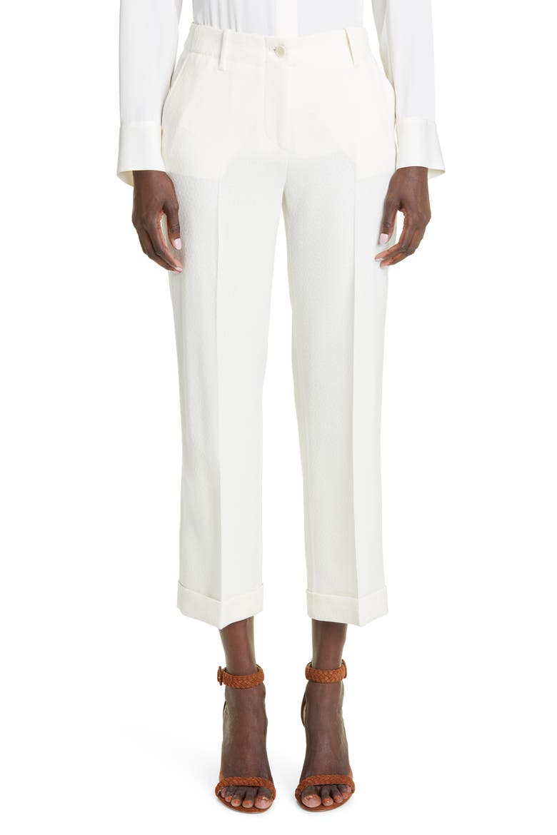 Santa Cruz Stretch Virgin Wool Ankle Trousers, Main, color, WHITE 990
