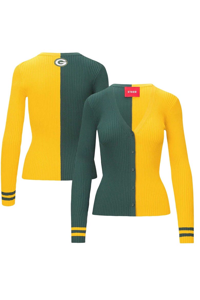 Women's STAUD Green/Gold Green Bay Packers Cargo Sweater, Main, color, Green