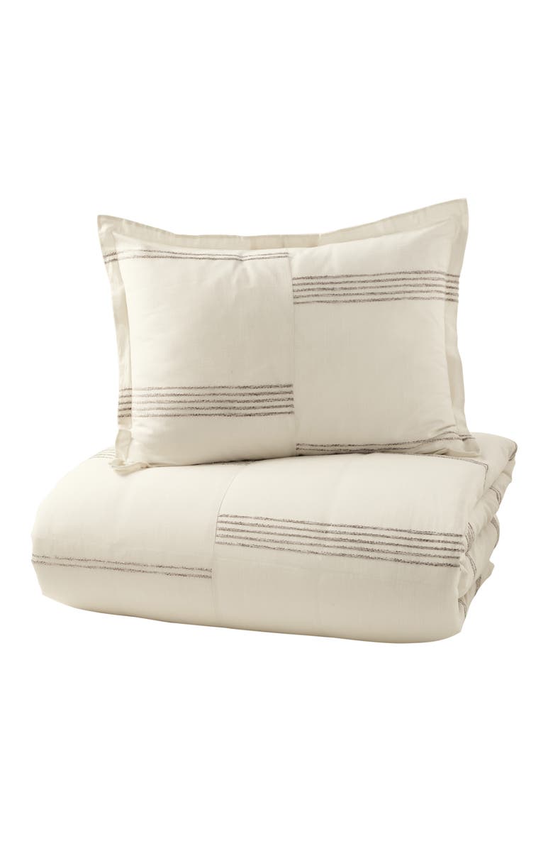 DKNY Marled Stripe Duvet Cover & Sham Set, Alternate, color, 