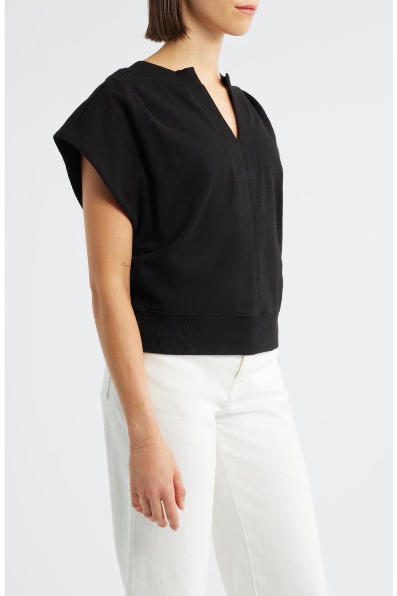 Extended Shoulder Notch Neck Top, Alternate, color, BLACK