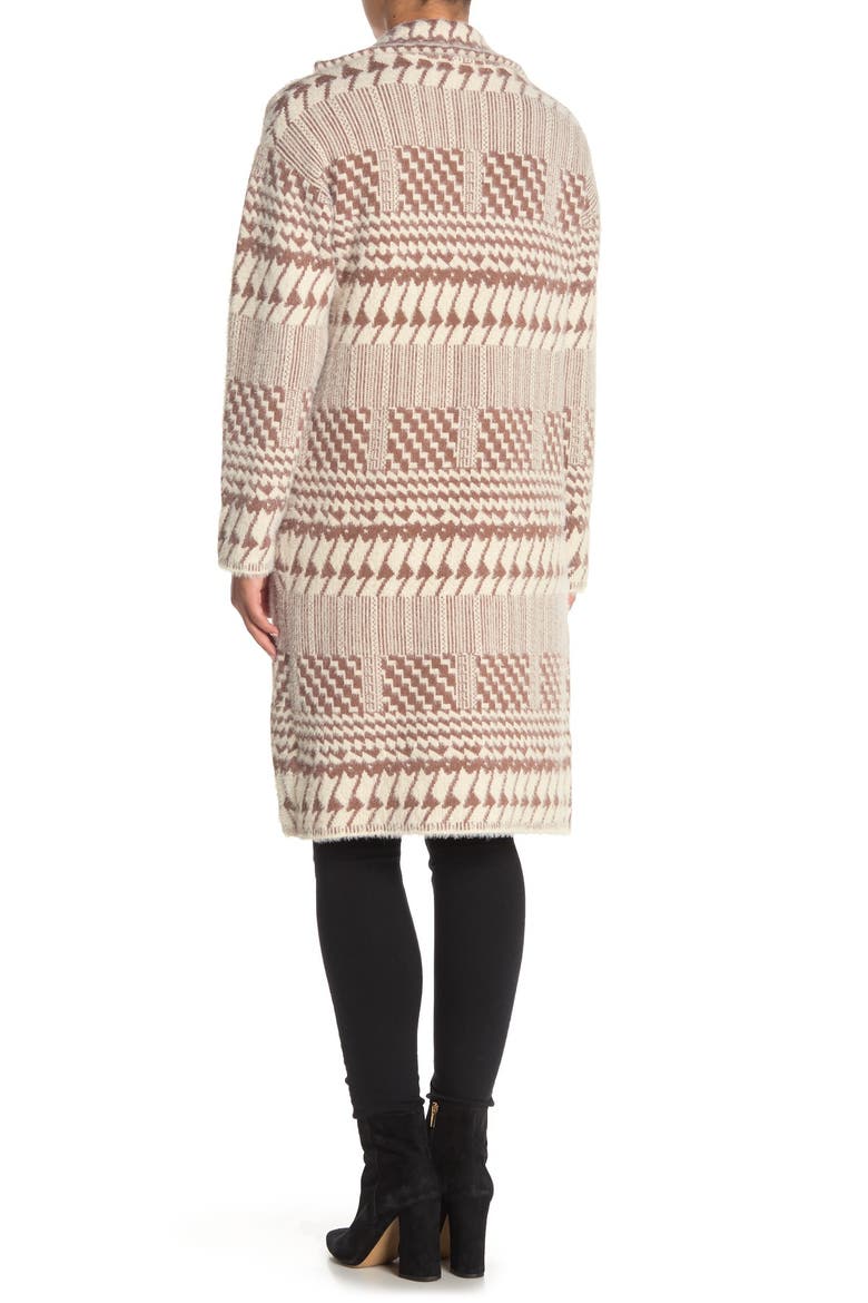 Notch Collar Printed Sweater, Alternate, color, CAMEL COMBO