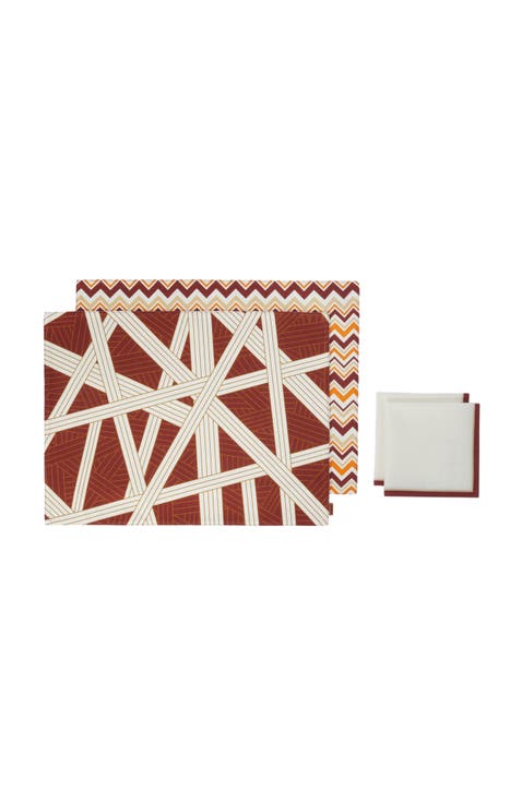 Set Of Two Nastri And Icon Placemats + Two Napkins