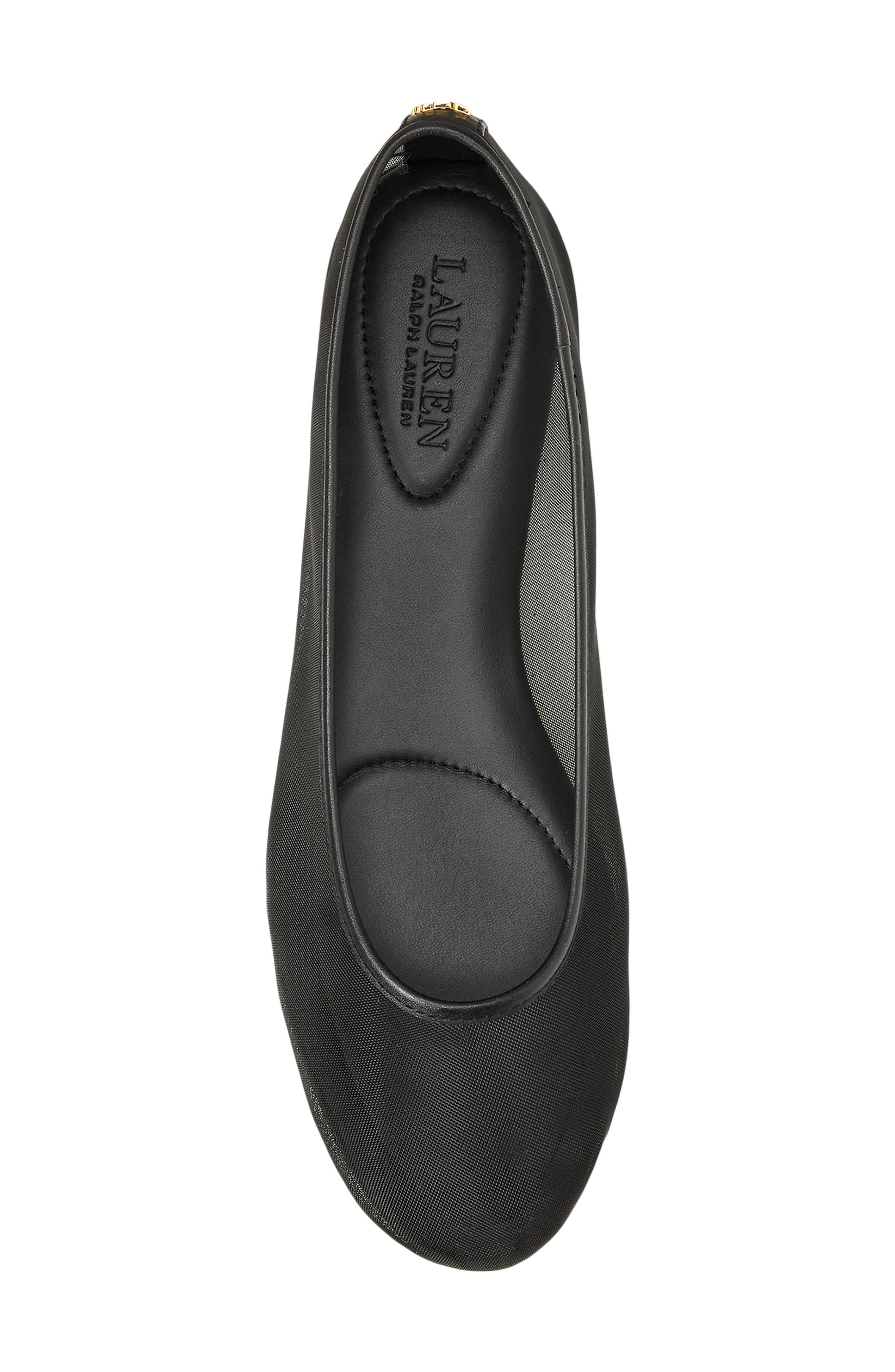 Ralph Lauren Jayna Mesh Ballet Flat, Alternate, color, Black
