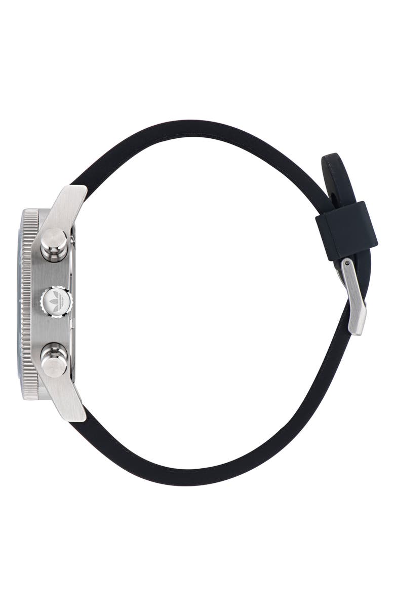 adidas Edition Two Chronograph Silicone Strap Watch, 43mm, Alternate, color, 