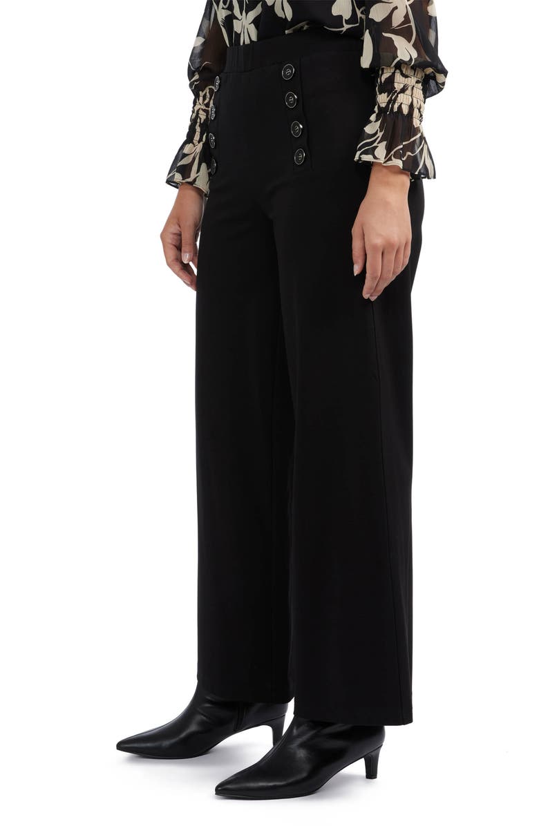 Ellen Tracy Sailor Wide Leg Pull-On Pants, Alternate, color, Black