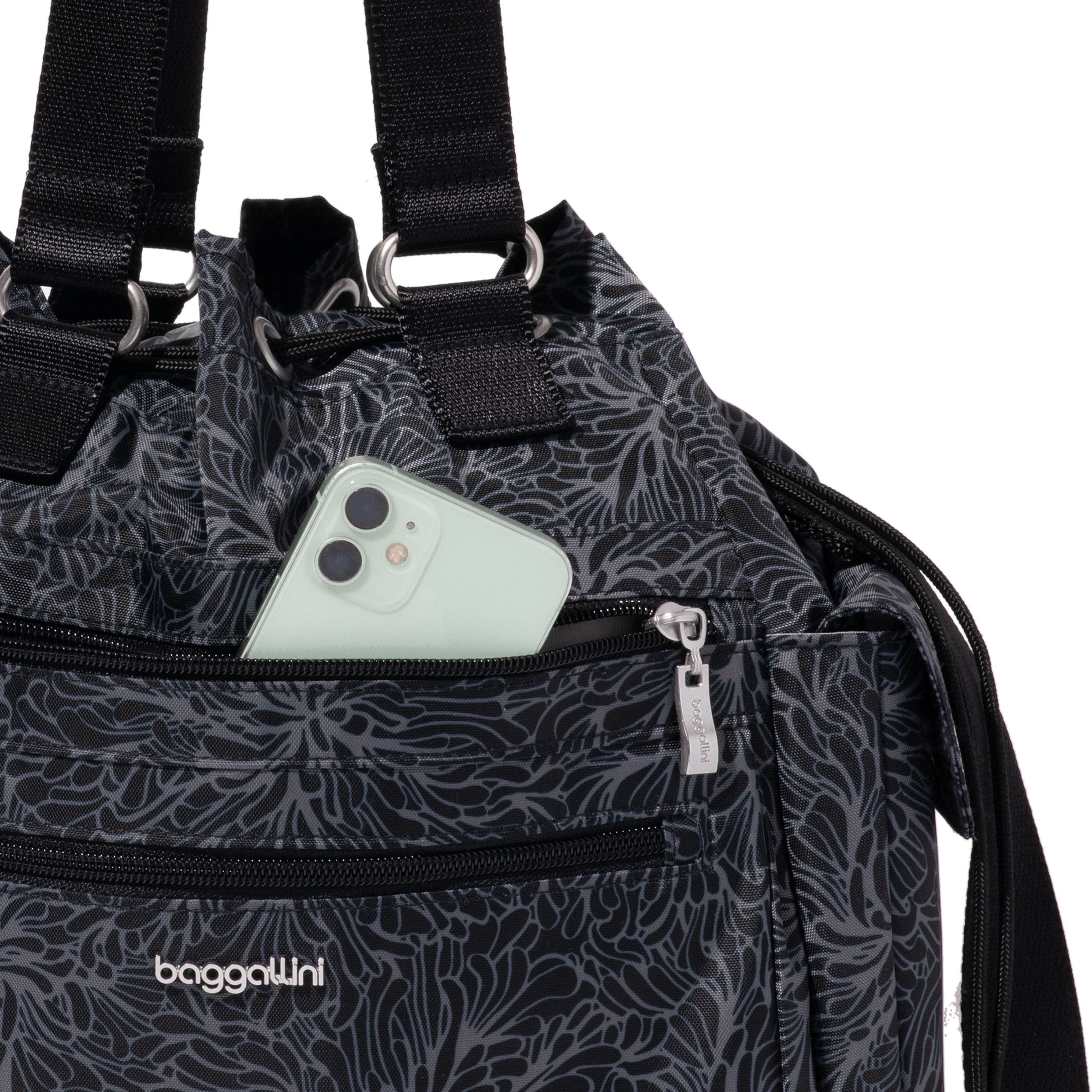 BAGGALLINI Modern Everywhere Drawstring Crossbody Bucket Bag, Alternate, color, Midnight Blossom Print