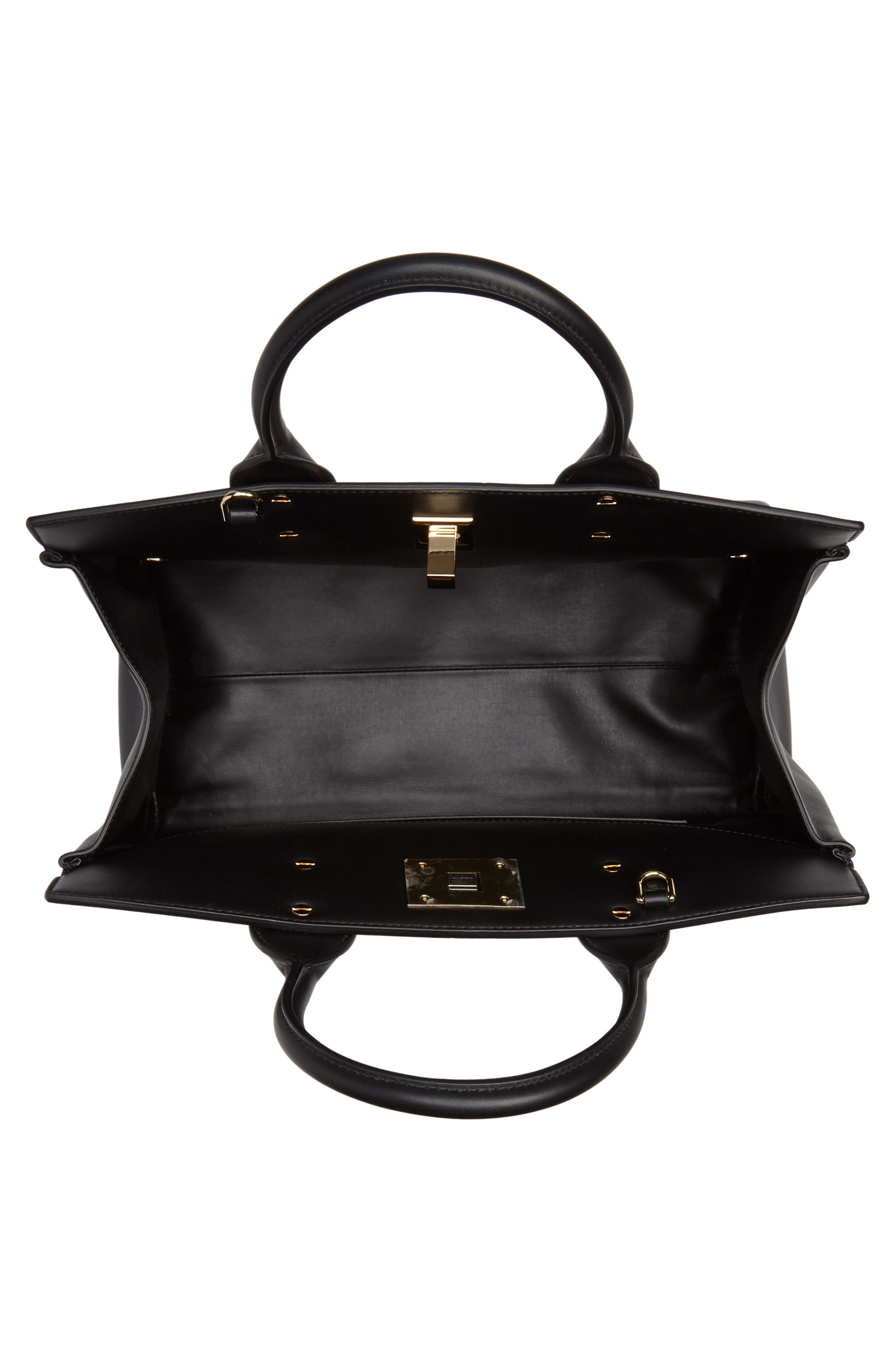 FERRAGAMO Salvatore Ferragamo Studio Calfskin Leather Top Handle Tote, Alternate, color, 