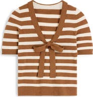 Boden Bow Neck Sweater Knit T-Shirt