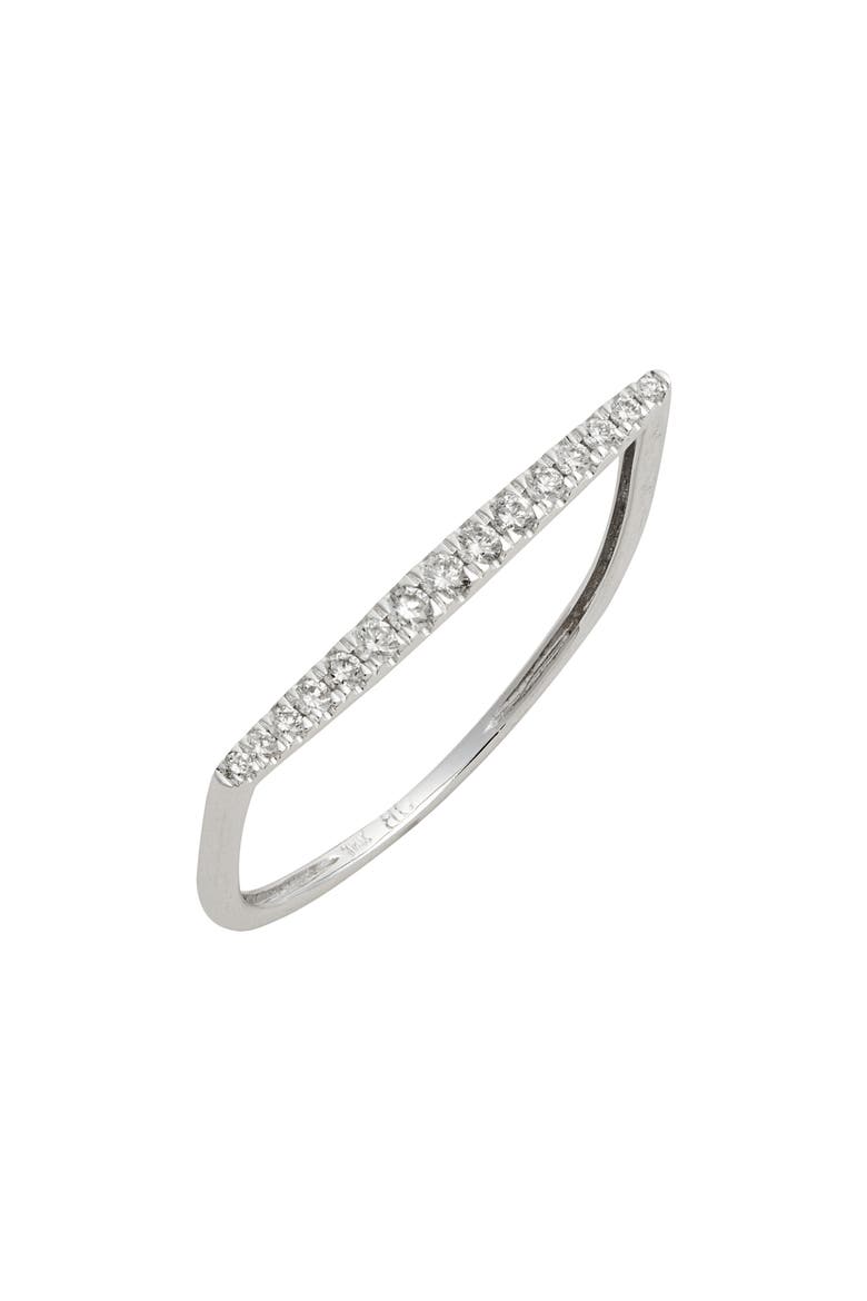 Diamond 18K Gold Bar Ring (Nordstrom Exclusive), Main, color, DIAMOND/ WHITE GOLD