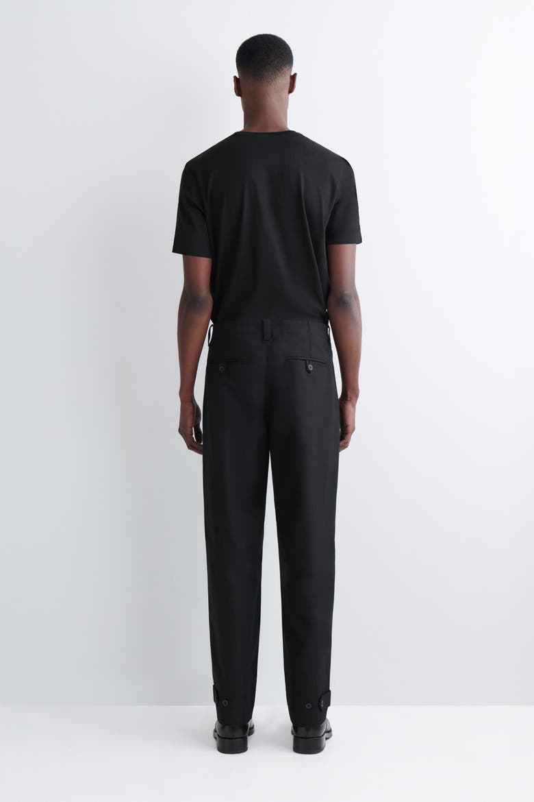 Cotton-Canvas Regular-Fit Straight-Leg Chinos, Alternate, color, BLACK