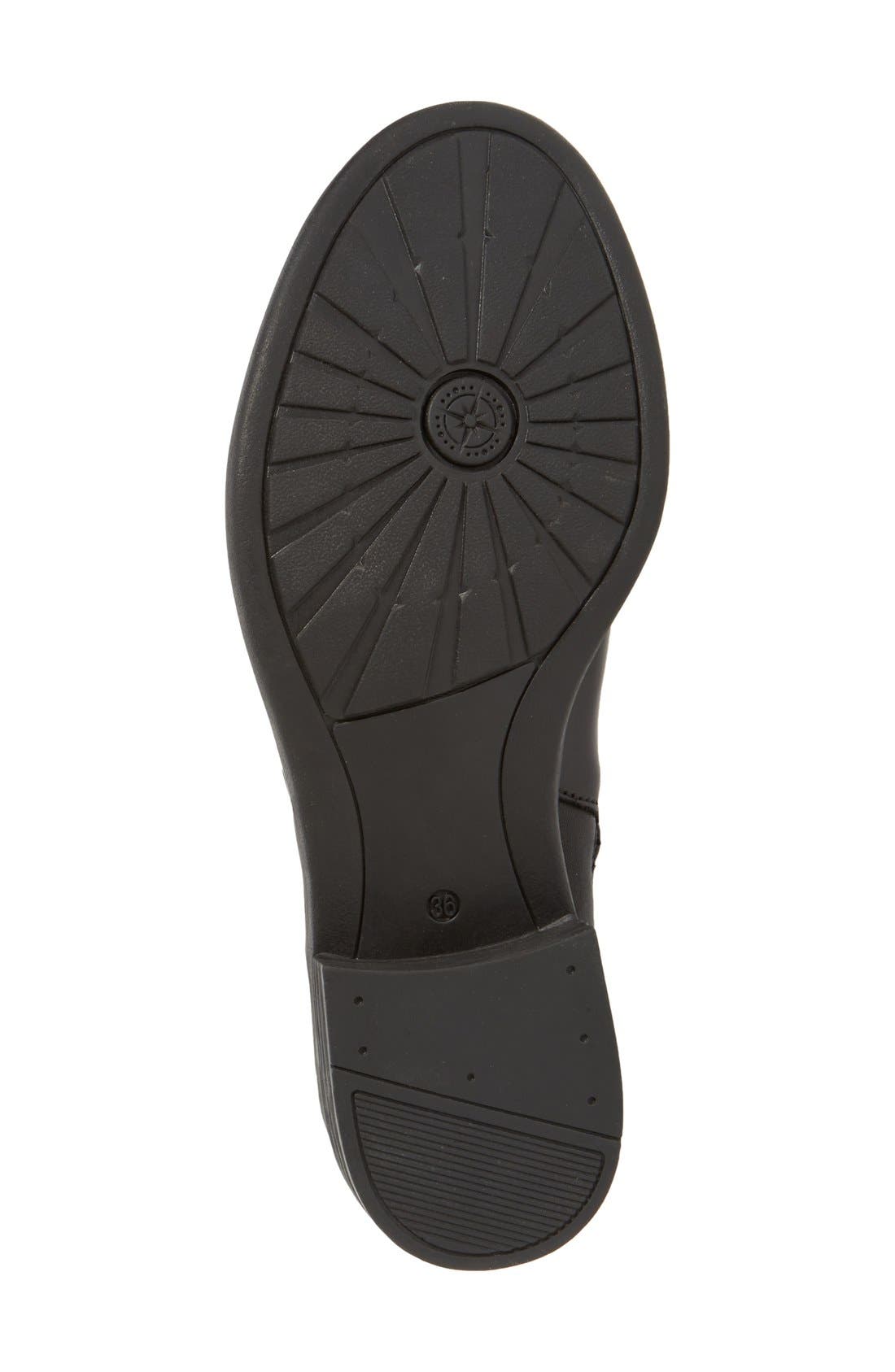 'Tapei' Lace Back Boot, Alternate, color, BLACK LEATHER