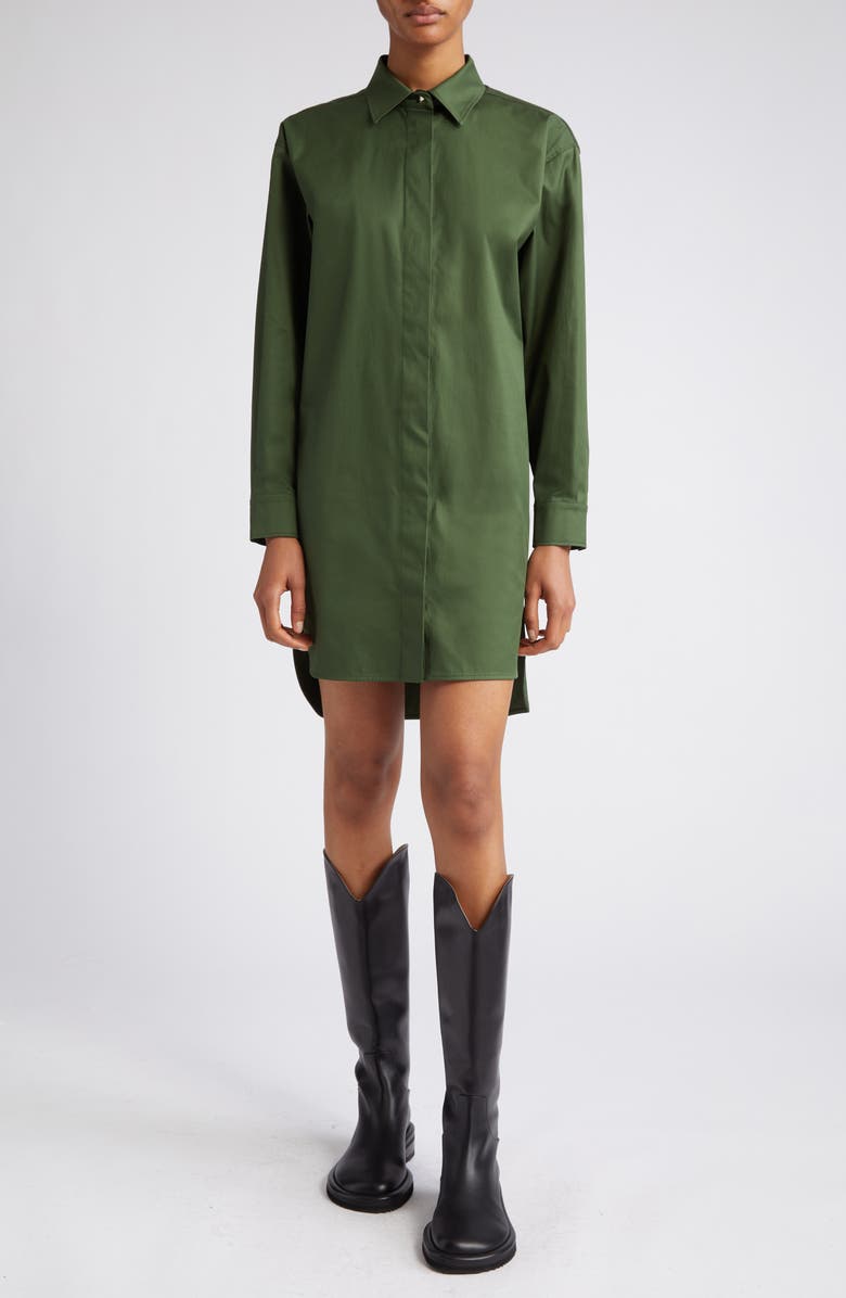 Max Mara Pucci Long Sleeve Stretch Cotton Shirtdress, Main, color, 