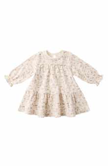 Garden Print Organic Cotton Tiered Dress