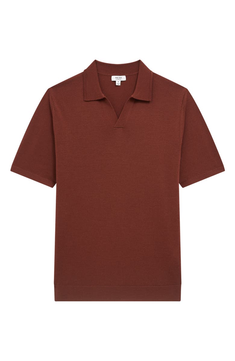 Reiss Duchie Johnny Collar Short Sleeve Wool Polo Sweater, Alternate, color, 
