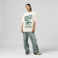 Mitchell & Ness Women's Mitchell & Ness Cream Green Bay Packers Logo Rise Boyfriend T-Shirt