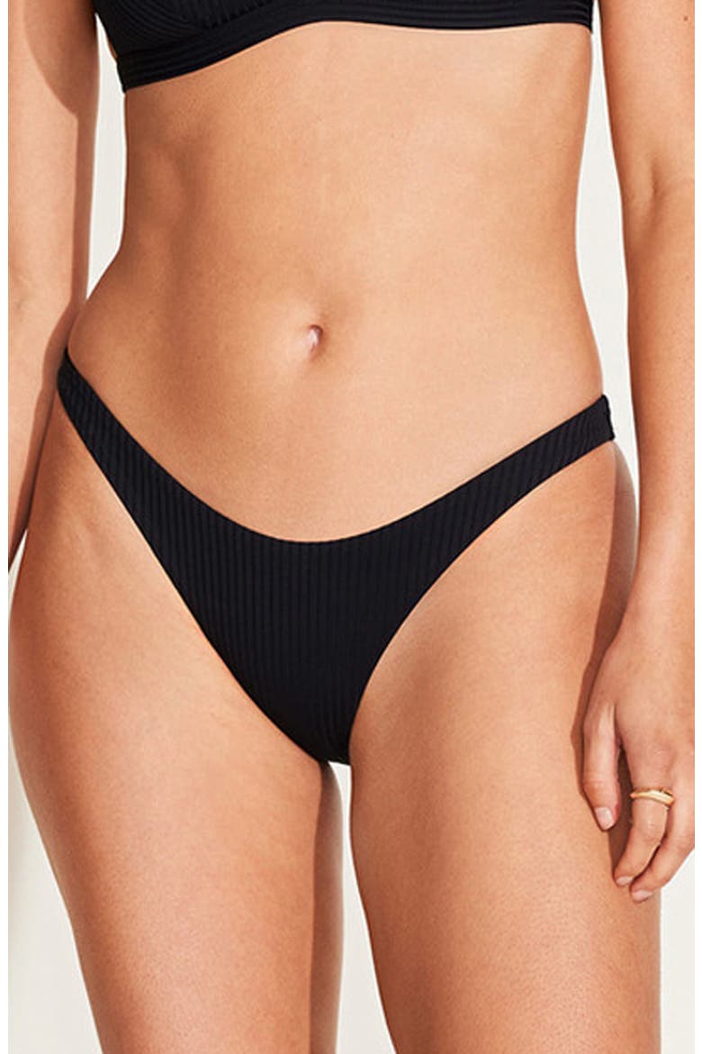 California High Leg Bikini Bottoms, Alternate, color, BLACK