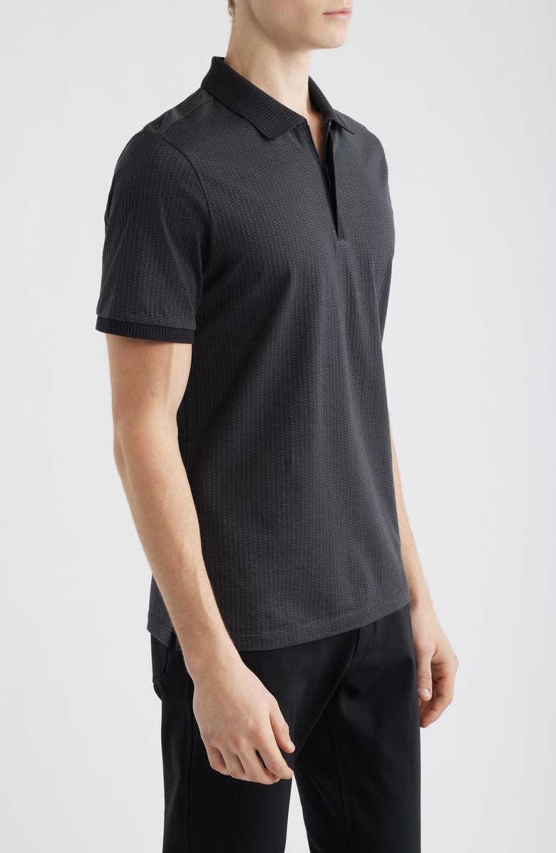 Robert Barakett Whistler Half Zip Polo, Alternate, color, Black
