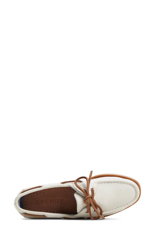 Sperry Women's Authentic Original 2 Eye Lace-up Boat Shoe In White Gum Leather Smooth