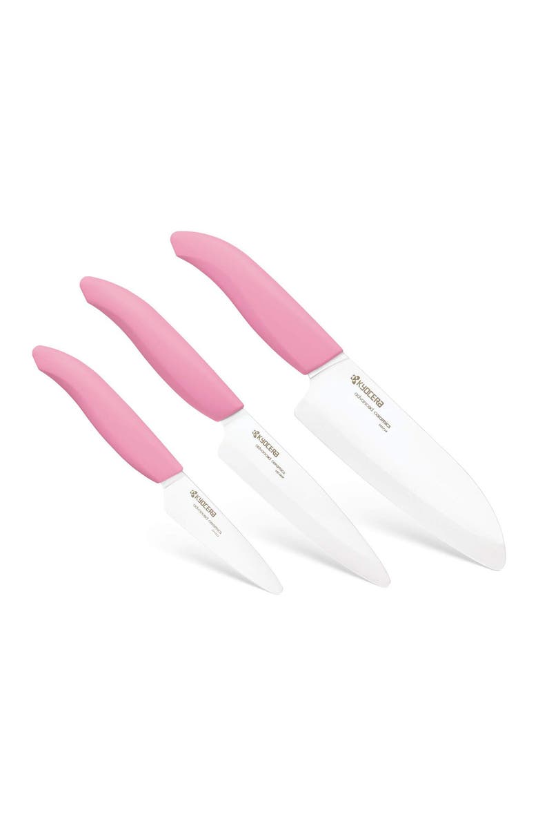 Kyocera Advanced Ceramics 3 Piece Revolution Series Knife Set, Pink, Main, color, Pink