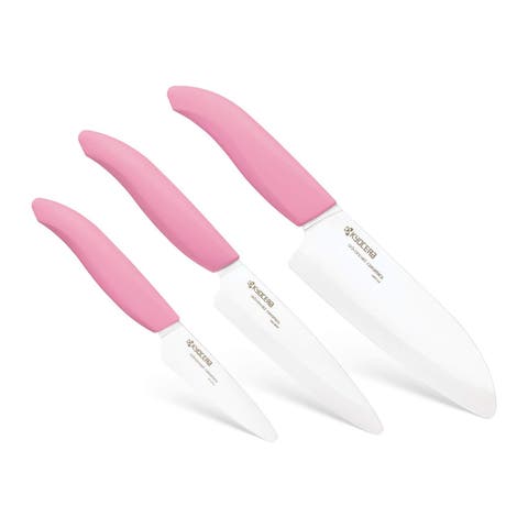 Advanced Ceramics 3 Piece Revolution Series Knife Set, Pink