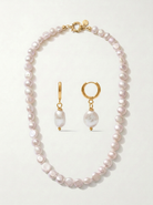 Joey Baby Pete Strand Necklace & Pete Pearl Earring Value Set