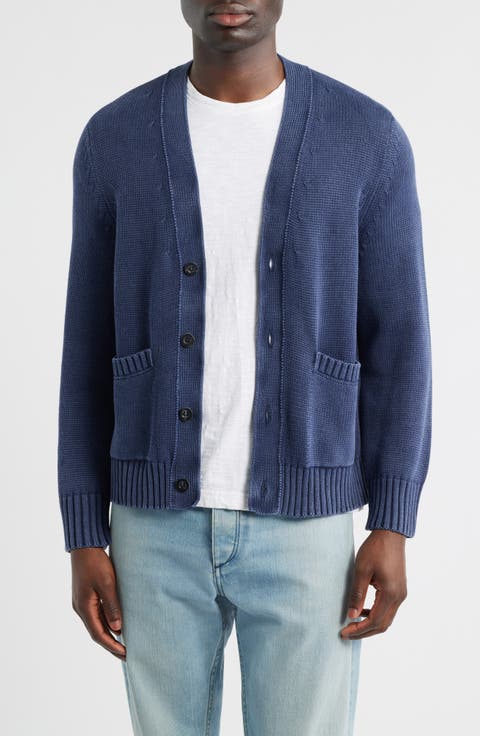 Acid Wash Cotton Cardigan
