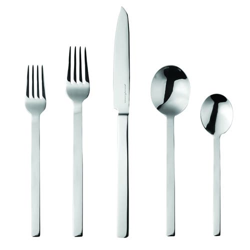 Mepra Stile By Pininfarina Flatware Set With Steak Knife In Silver