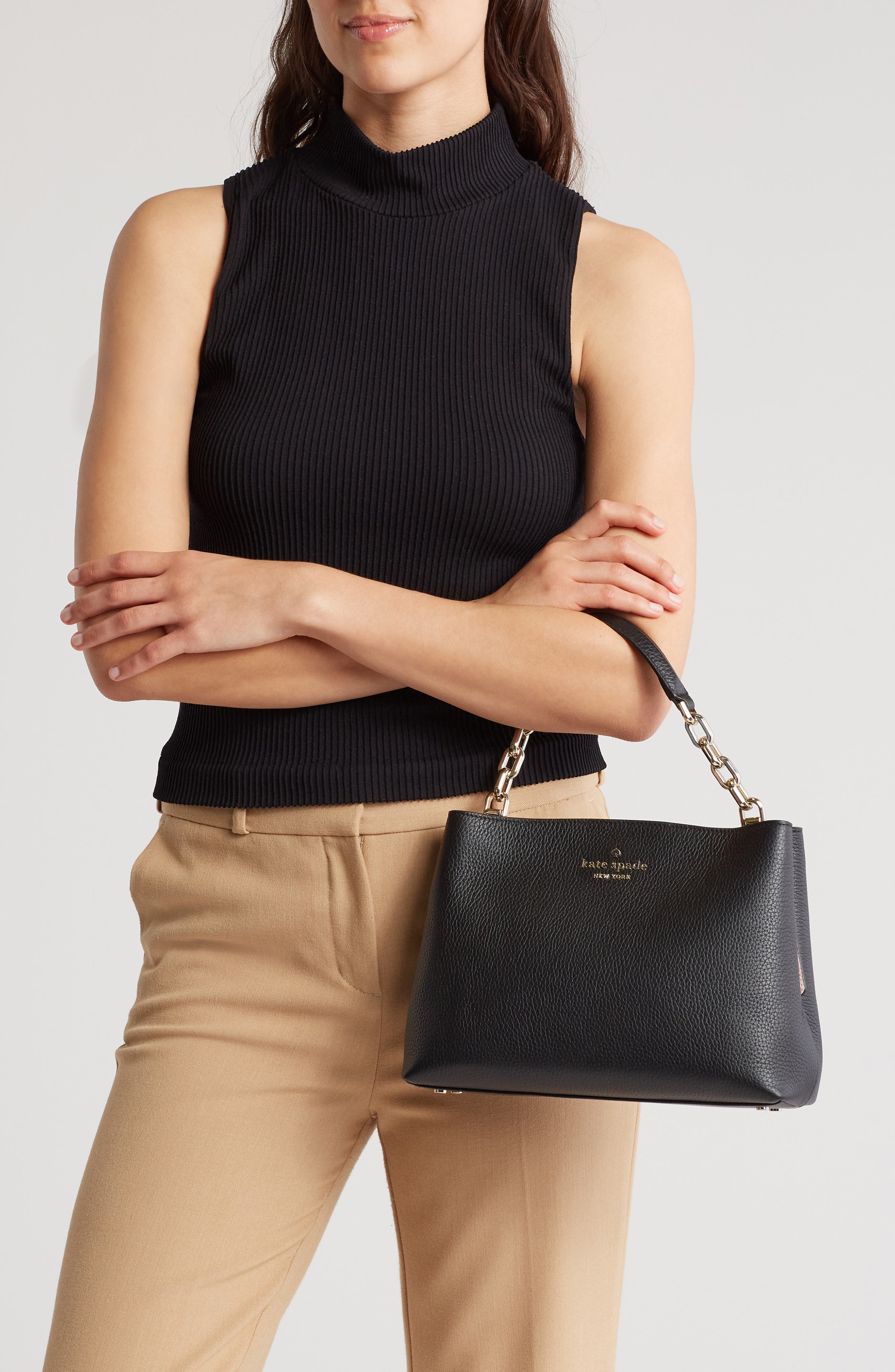 Kate Spade New York aubrey convertible top-handle bag, Alternate, color, Black