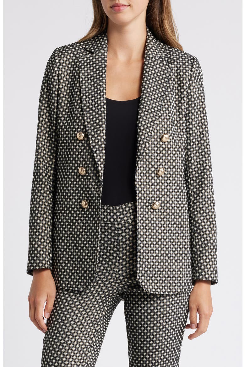 Metallic Open Front Blazer, Main, color, VICUNA MULTI