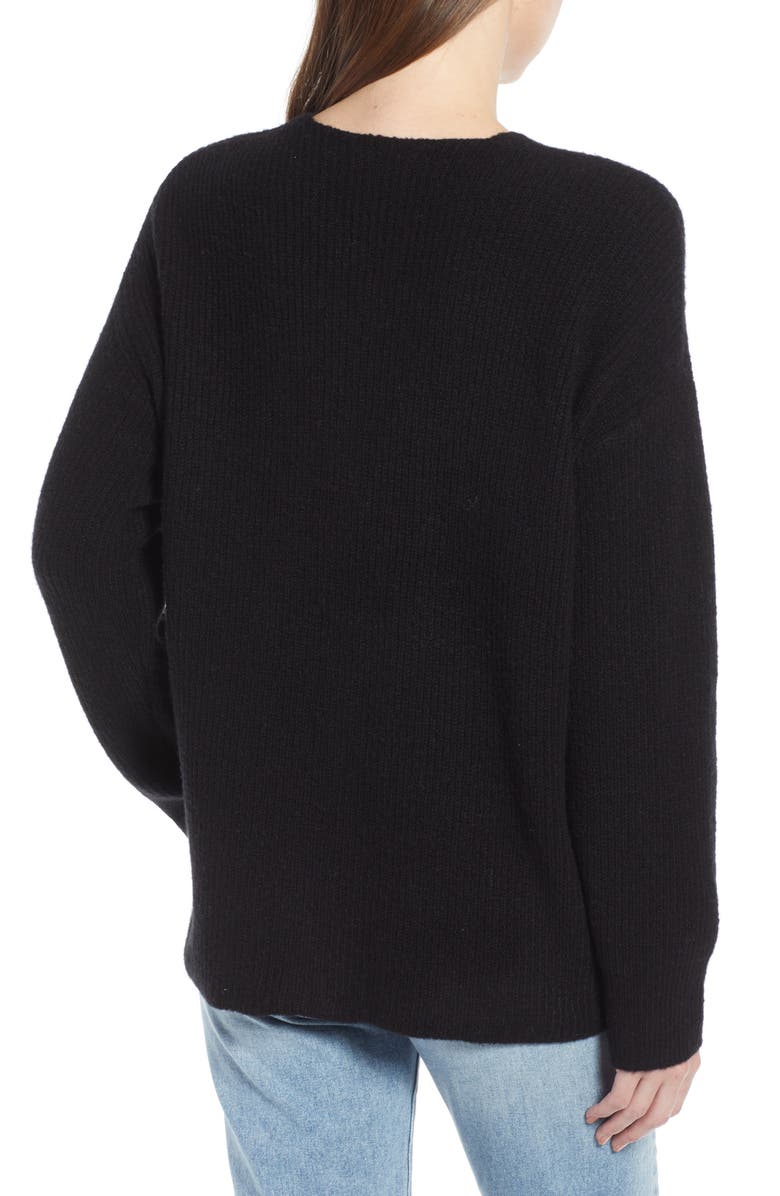 Something Navy V-Neck Sweater, Alternate, color,