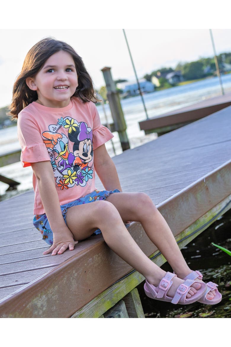 Minnie Mouse T-Shirt and Chambray Shorts Set, Alternate, color, Peach Minnie Daisy