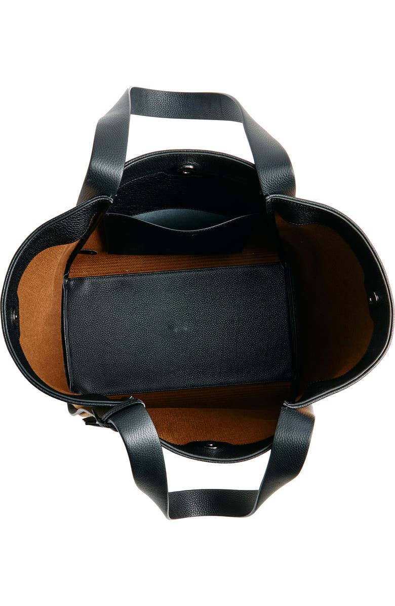 Akris Medium Alex Raffia & Leather Bucket Tote, Alternate, color,