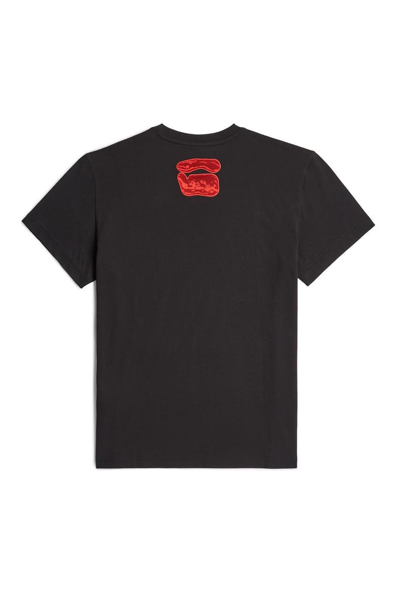 Gel Print Organic Cotton T-Shirt, Alternate, color, DARK BLACK