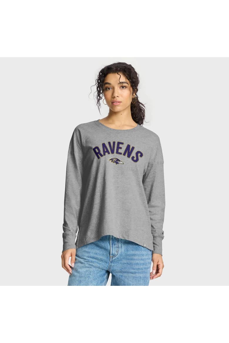 Women's Fanatics Heather Gray Baltimore Ravens Hometown Legacy Long Sleeve T-Shirt, Main, color, Heather Gray
