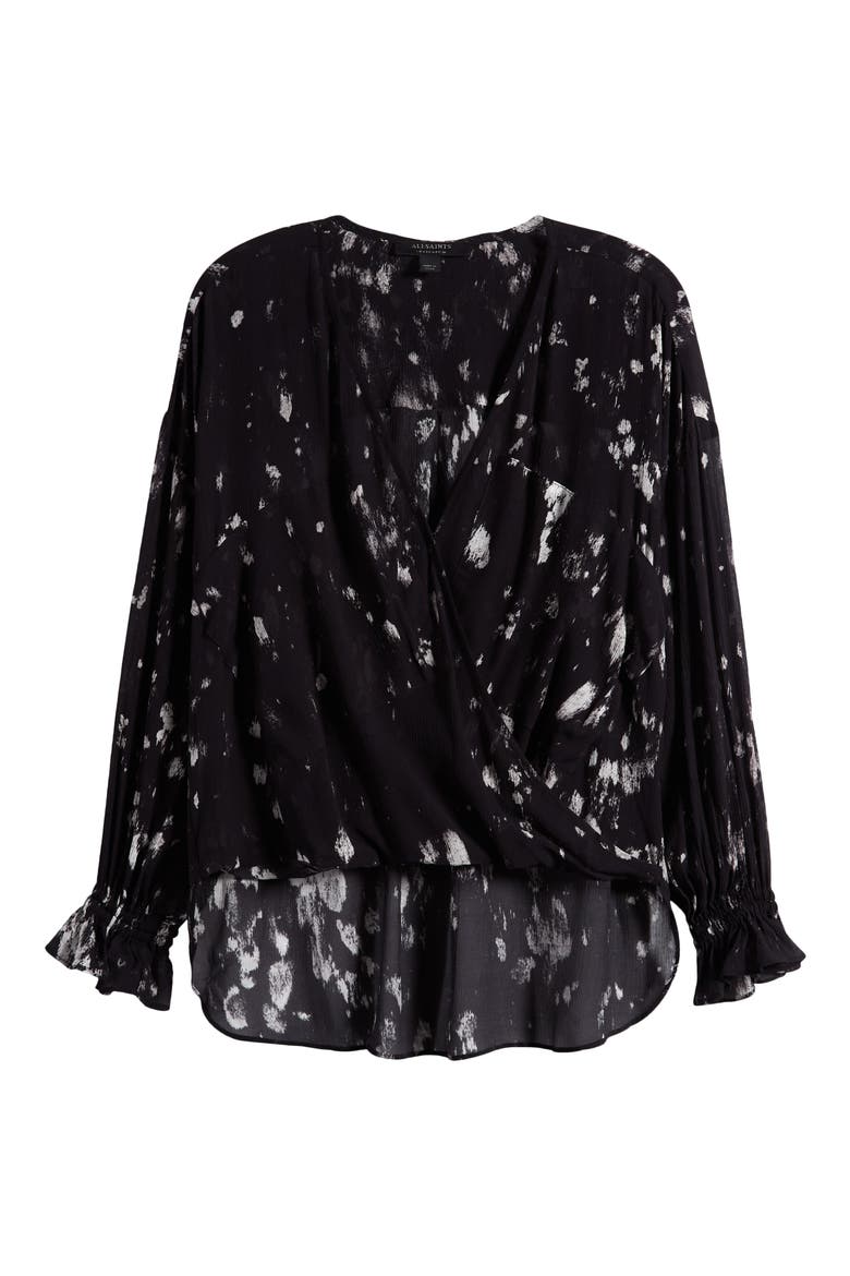 Penny Ronnie Long Sleeve High-Low Top, Alternate, color, BLACK