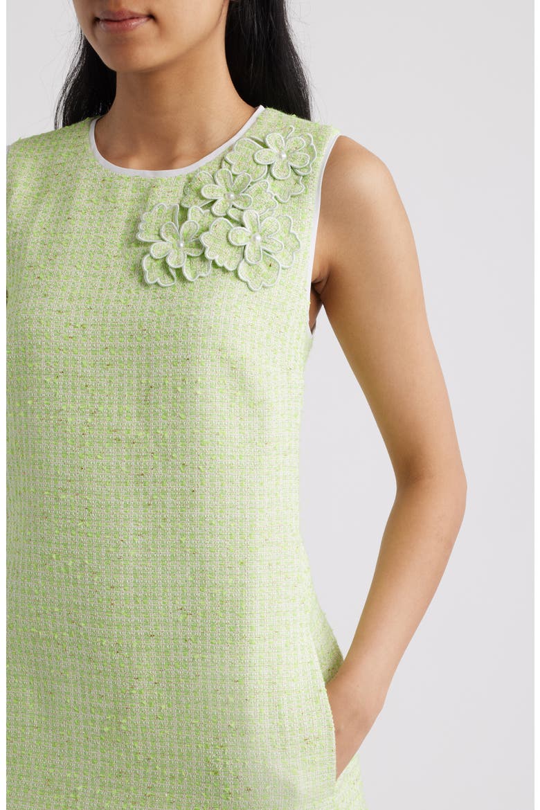 Edita Bouclé Sleeveless Shift Dress, Alternate, color, CROCODILE GREEN FANTASY BOUCLE