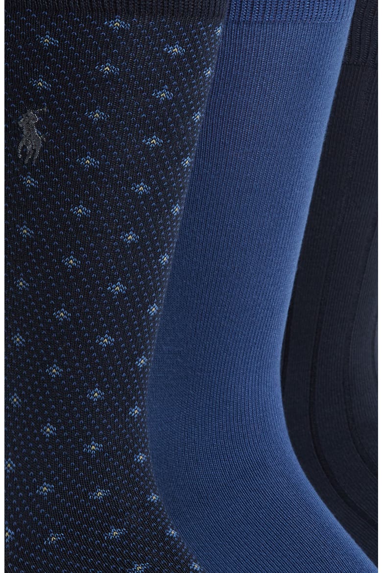Assorted 3-Pack Supersoft Dress Socks, Alternate, color, NAVY