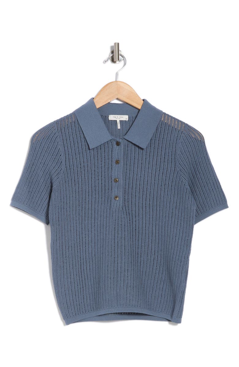 rag & bone Vivi Open Stitch Polo, Alternate, color,