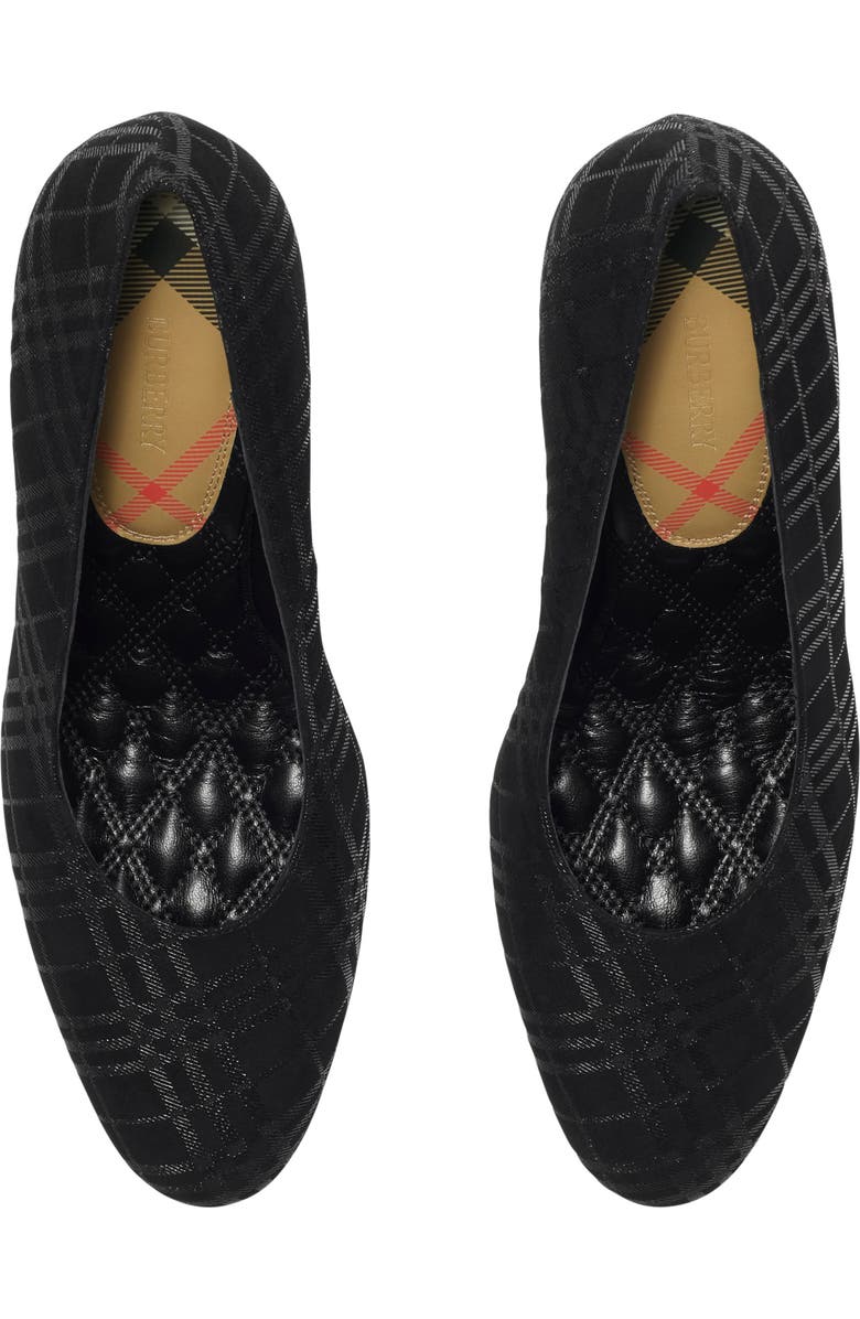 Burberry Check Suede Trinket Pumps, Alternate, color,