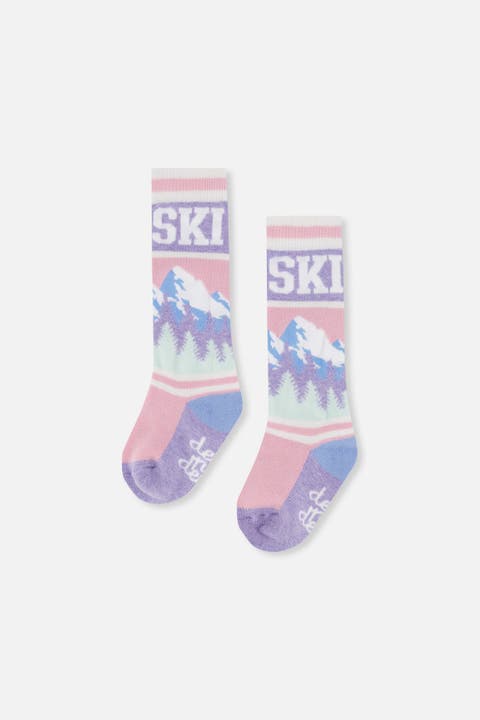 Mountain Graphic Merino Wool Ski Socks