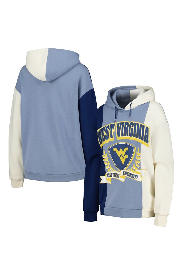 Women's Gameday Couture Navy West Virginia Mountaineers Hall of Fame Colorblock Pullover Hoodie, Main, color, Navy