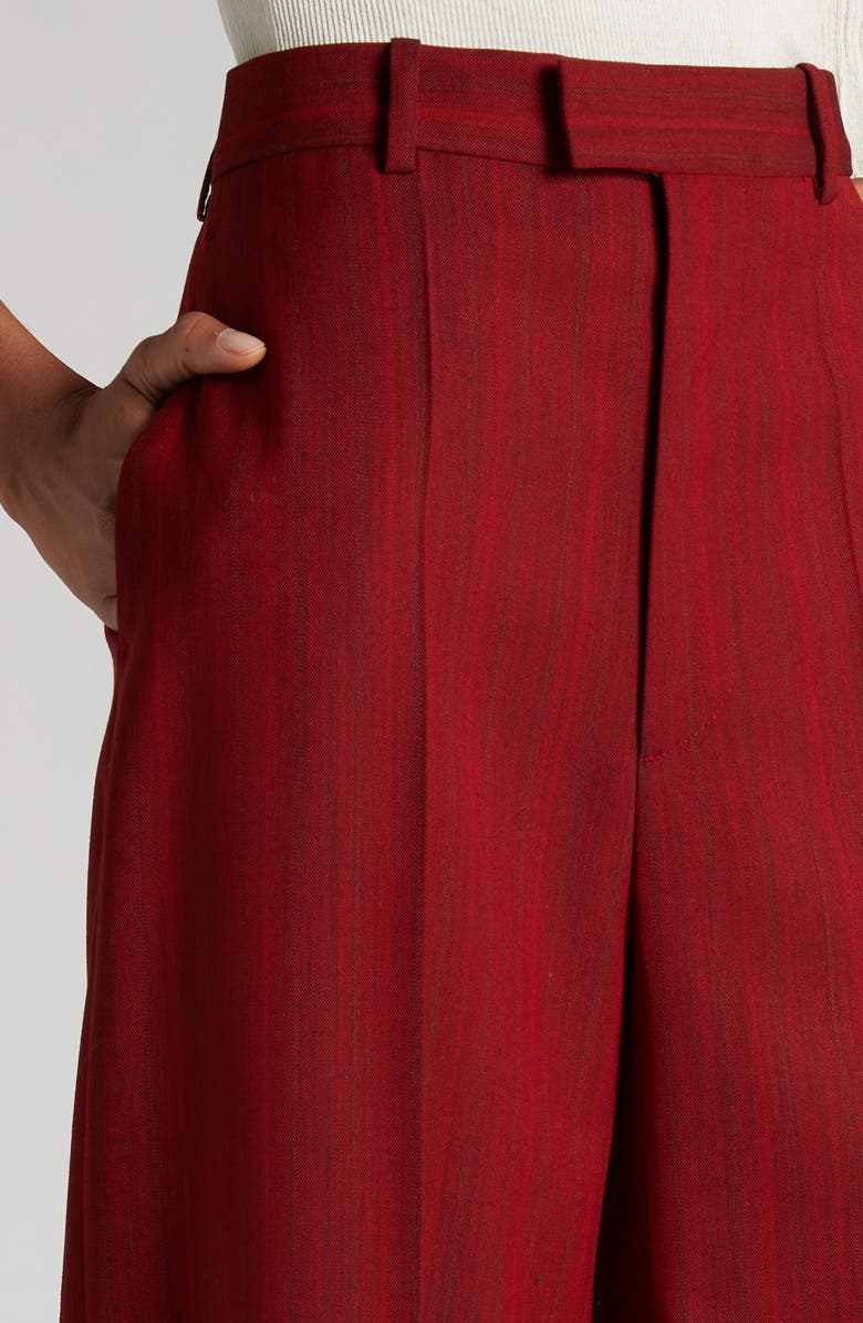 Bottega Veneta Subtle Stripe Wool Blend Pants, Alternate, color, Red/ Grey Melange