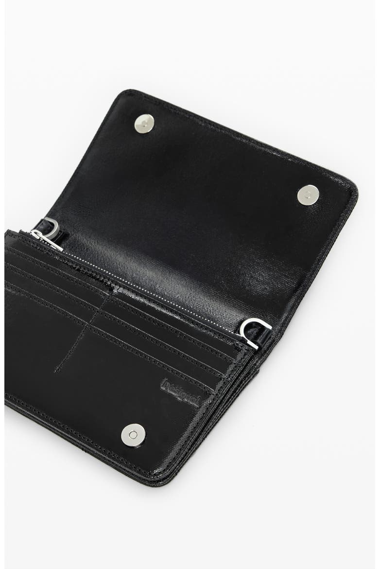 Faux Leather Wallet, Alternate, color, BLACK