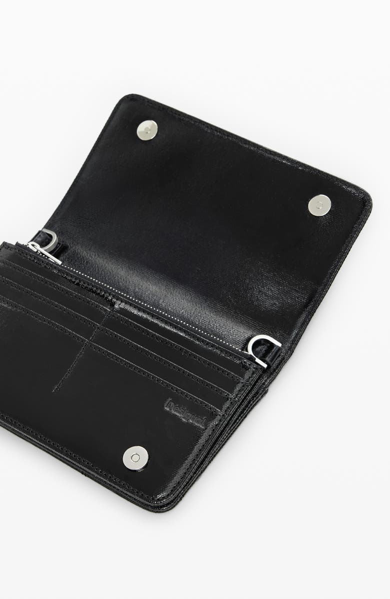 Desigual Faux Leather Wallet, Alternate, color, Black