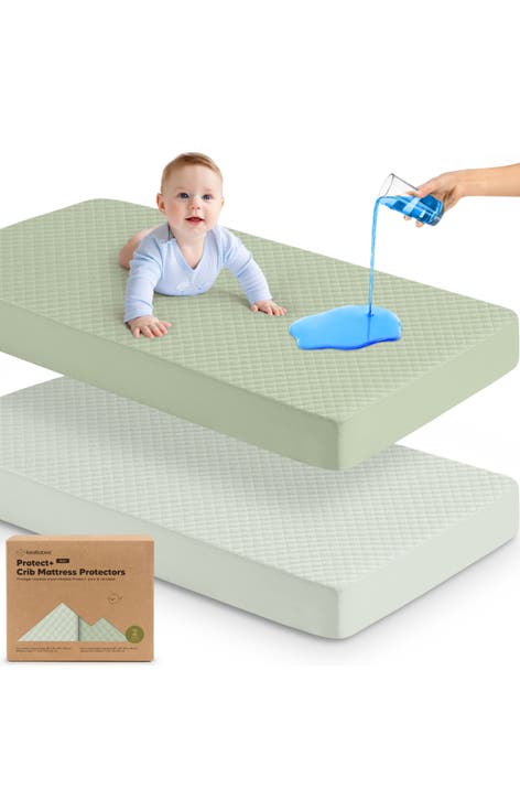 2-Pack Quin Protect+ Waterproof Crib Mattress Protector