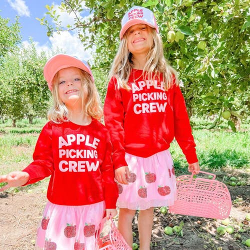 Sweet Wink Apple Picking Crew Trucker Hat In Pink