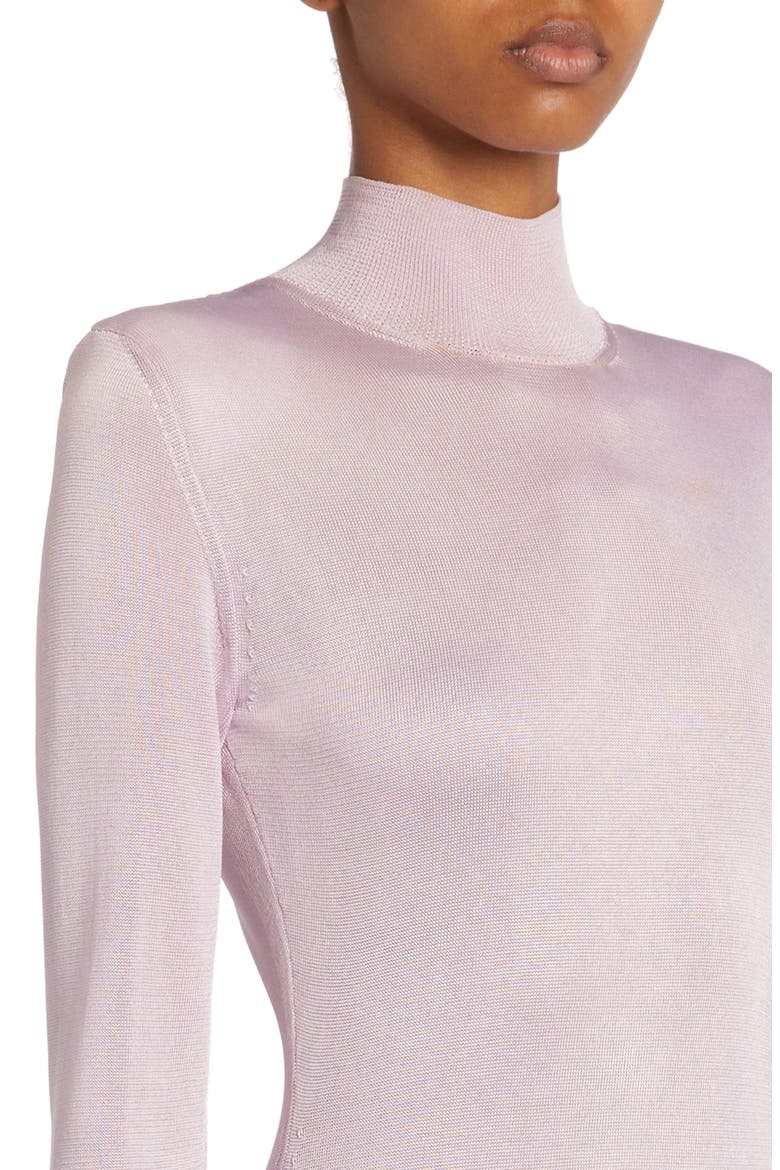 Long Sleeve Jersey Gown, Alternate, color, CROCUS PETAL