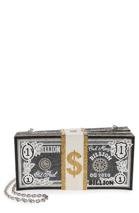 Stack of Cash Billion Crystal Embellished Clutch