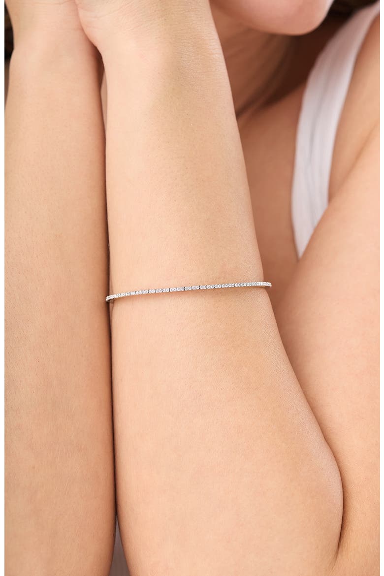 18K Gold Diamond Stretch Bracelet, Alternate, color, 18K WHITE GOLD/ DIAMOND